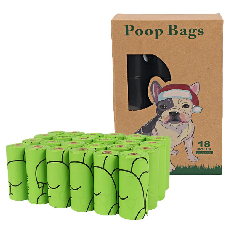 

High-end Quality Corn Starch 100% Biodegradable ECO-Friendly Pet Dog Poop Bags Pet Dog Garbage Waste Bag, Light green