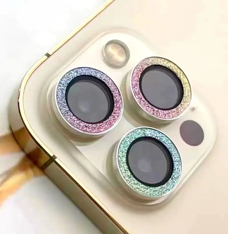

Colourful Protective Lens Film Tempered Glass film for Iphone 13 Pro Fine Drill Diamond Camera Lens Protector For iPhone 13 12