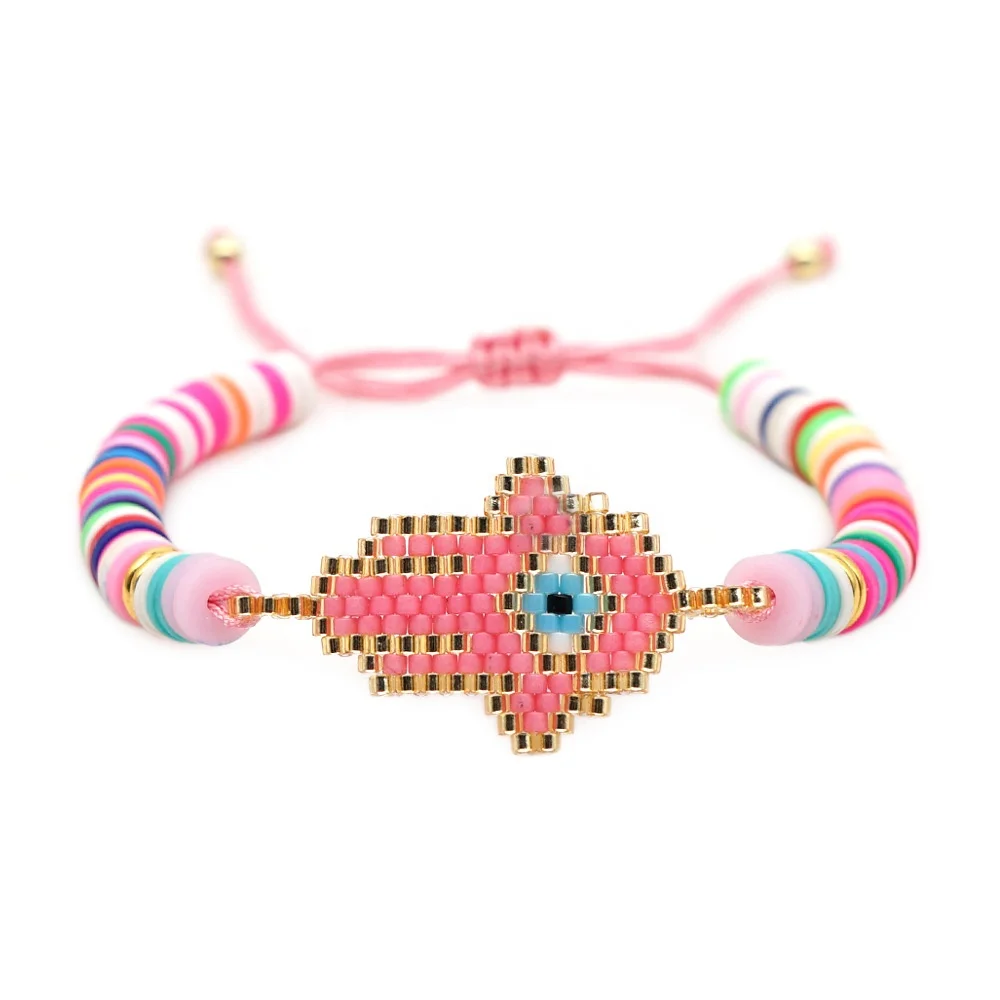 

Friendship delicate Hand-woven Beaded Pull Adjustment Fatima Bracelet bohemian bead bracelet wholesale chain handmade jewelry, Picture