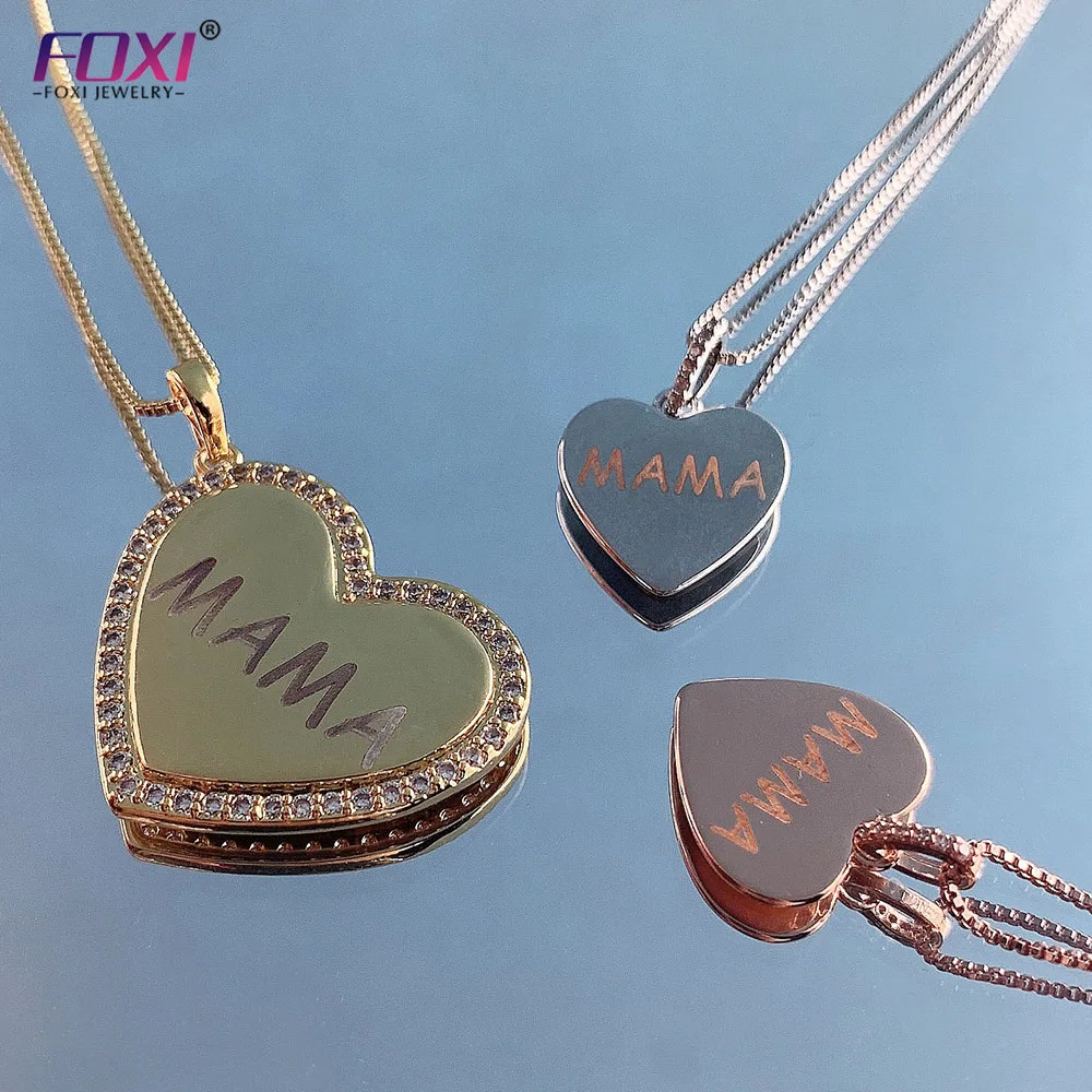 

FOXI heart pendant necklaces mothers day jewelry minimalist mama necklace gold plated kolye