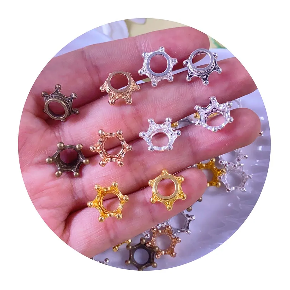 Custom 100pcs 6*13*13mm Alloy Crown Prince Popular Hairclips Sticker Jewelry Accessories DIY Making Supplies