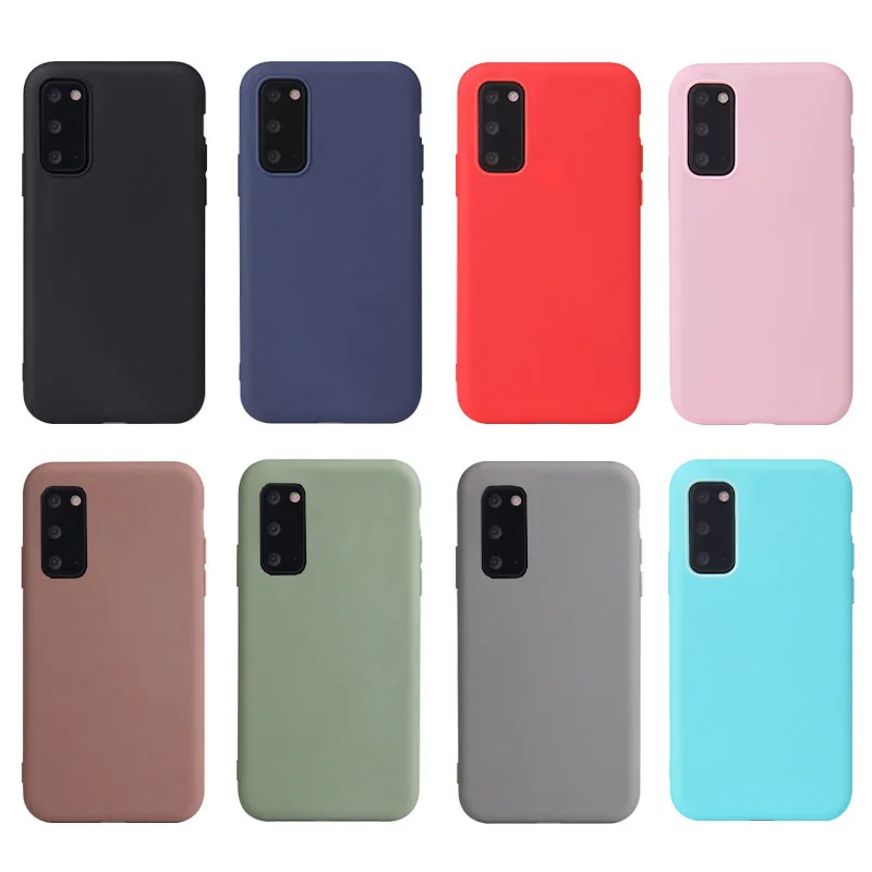 

candy color silicone phone case for galaxy note10 9 8 s10 s10e s9 s8 s20 plus matte soft tpu back cover cases