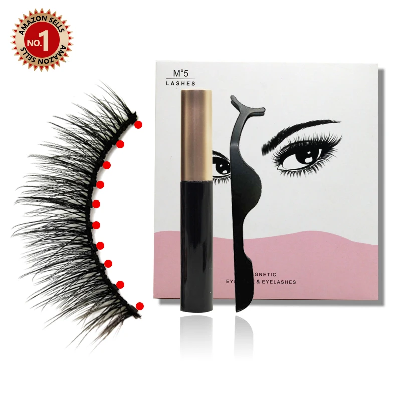 

natural 3 pairs packaging 3d kit set mink box liquid with eyeliner false magnetic eyelashes private label