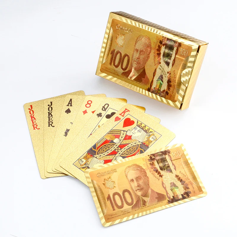 

Popular Waterproof Custom printing plastic gold foil playing poker cards