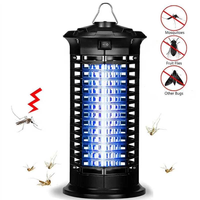 

High quality ABS fence shell safe mosquito killer lamp 2021 electric mosquito zapper for garden with hanger, Black