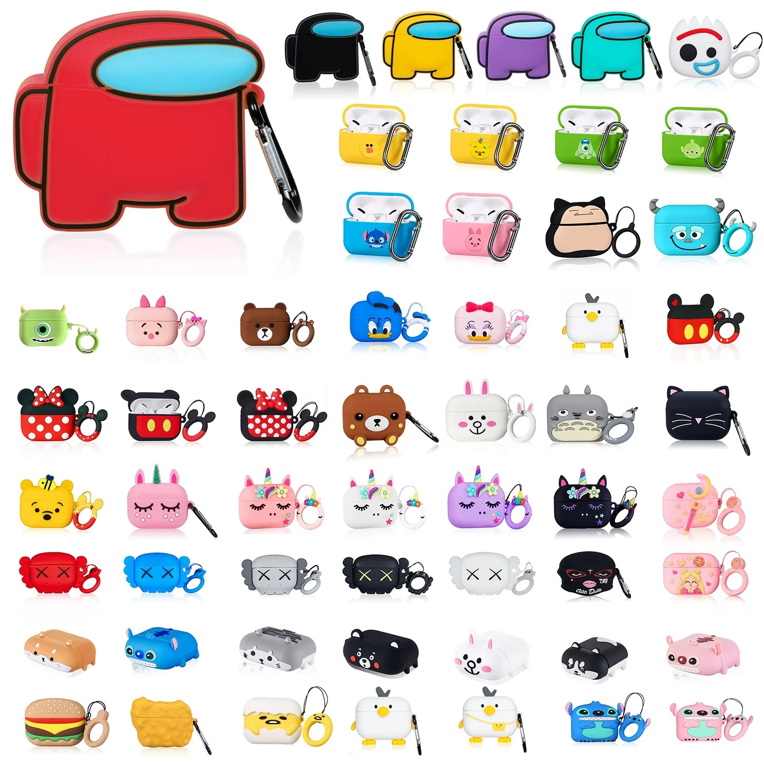 

Gemfits Hot Game For Among Us Earbuds Case For Airpods Pro Cute 3D Soft Silicone For Airpods case Cover, Multiple colors