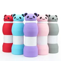 

600ml 20oz Silicone foldable silicone collapsible cute drink bottle for kid