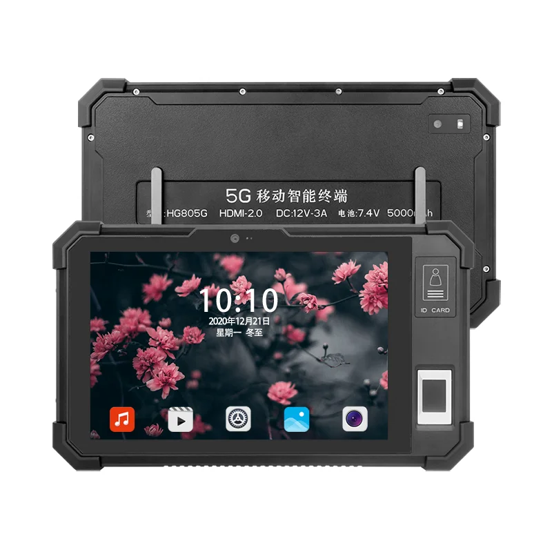 

Android 9.0 OS Anti-resistance IP65 4G 8 inch Industrial Rugged TCS1 Fingerprint Reader Tablet PC