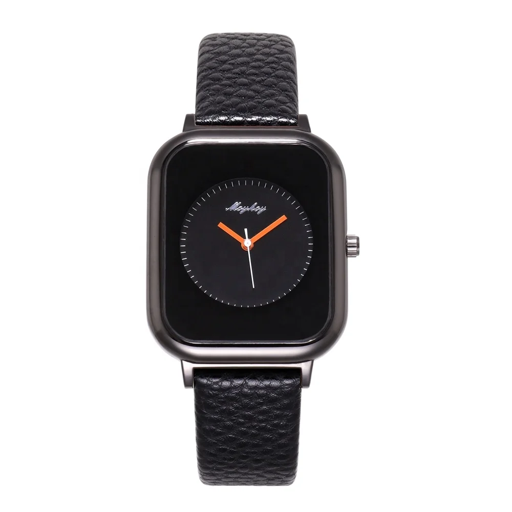

In stock leather strap minimalist dial technology quartz watch, As picture
