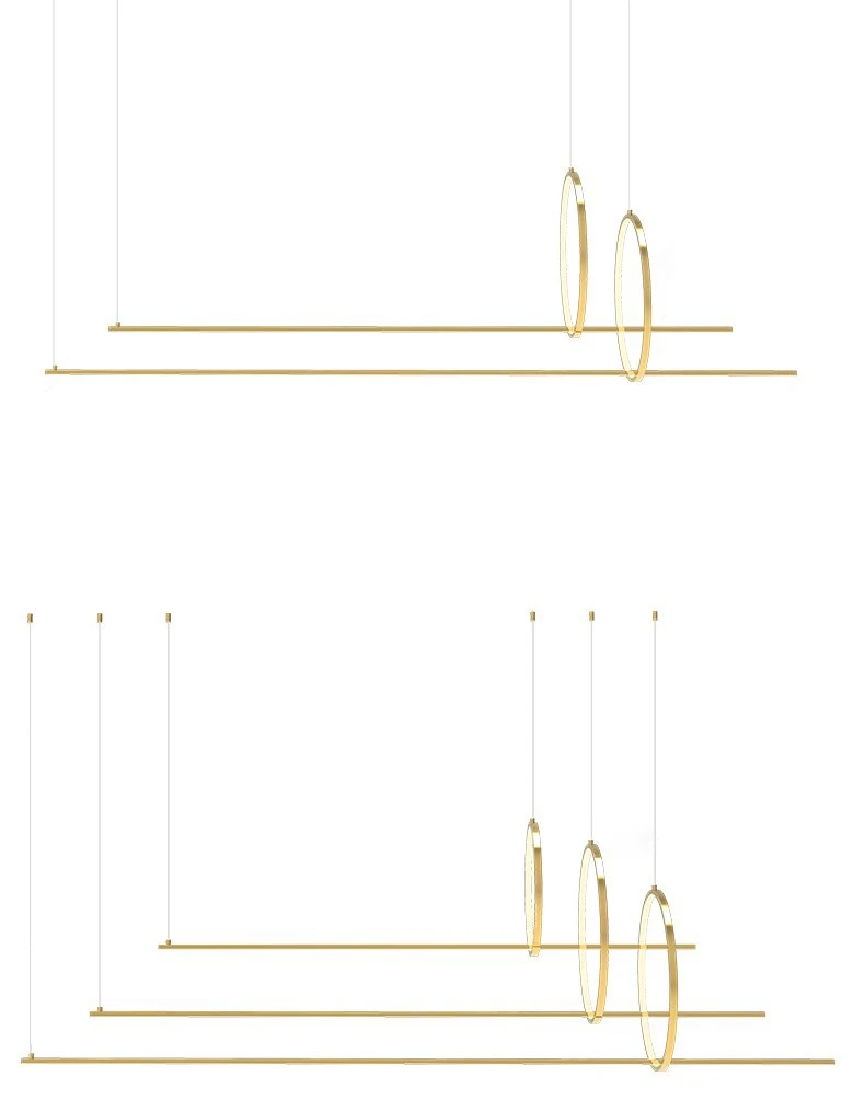 Modern minimalist kitchen bar counter strip study light luxury Nordic office led strip light dining room chandelier