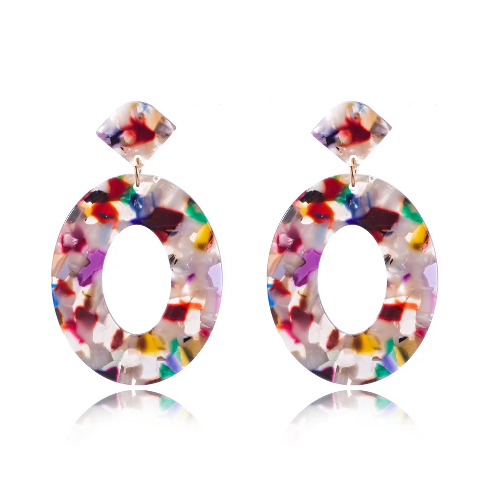 

Wholesale Cheap Multicolor Acrylic Acetate Sheet Round Circle Pendant Earrings Colorful Acrylic Drop Earring