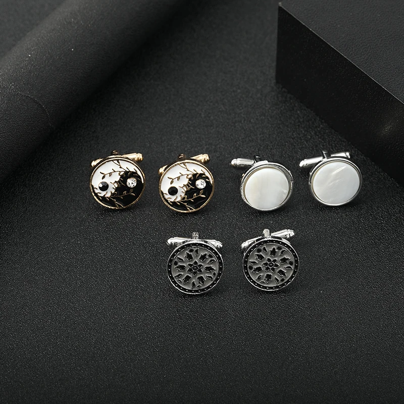 

Exquisite Premium Round French Business Cufflinks For Men Luxury Shirt Clothing Accessories