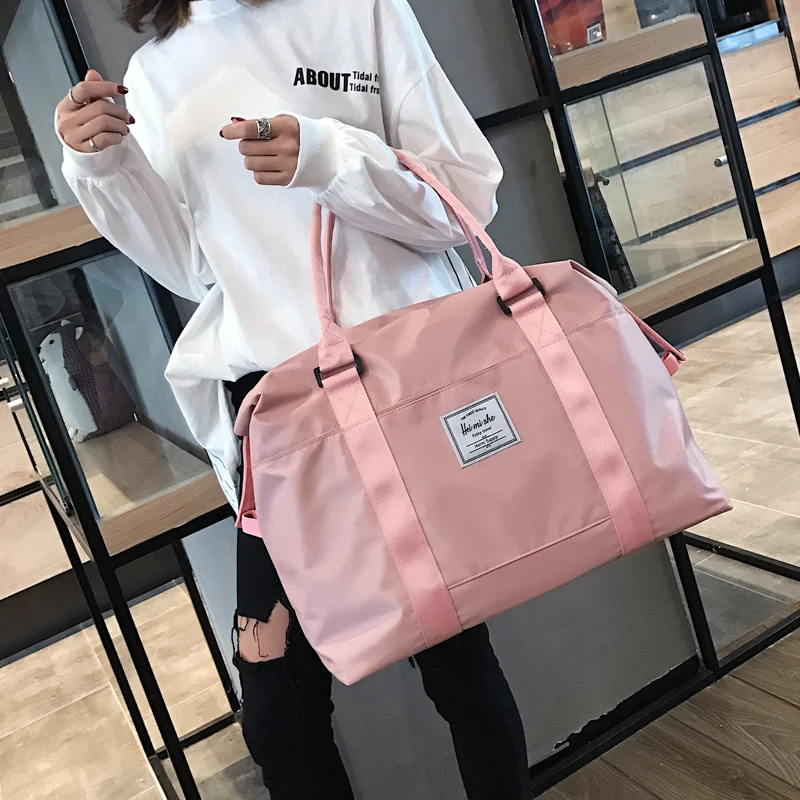 

Customized Top Oxford Pink Travel Handbag Carry on Luggage Shoulder Bags Men Duffle Bag Women Travel Tote Large Weekend Bag, Pink,black,gray or customized