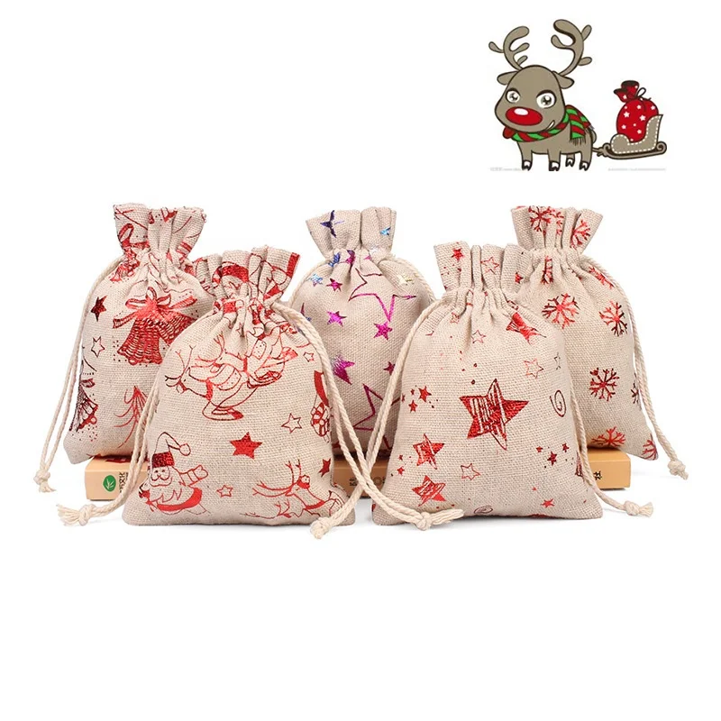  cotton drawstring canvas christmas bag  