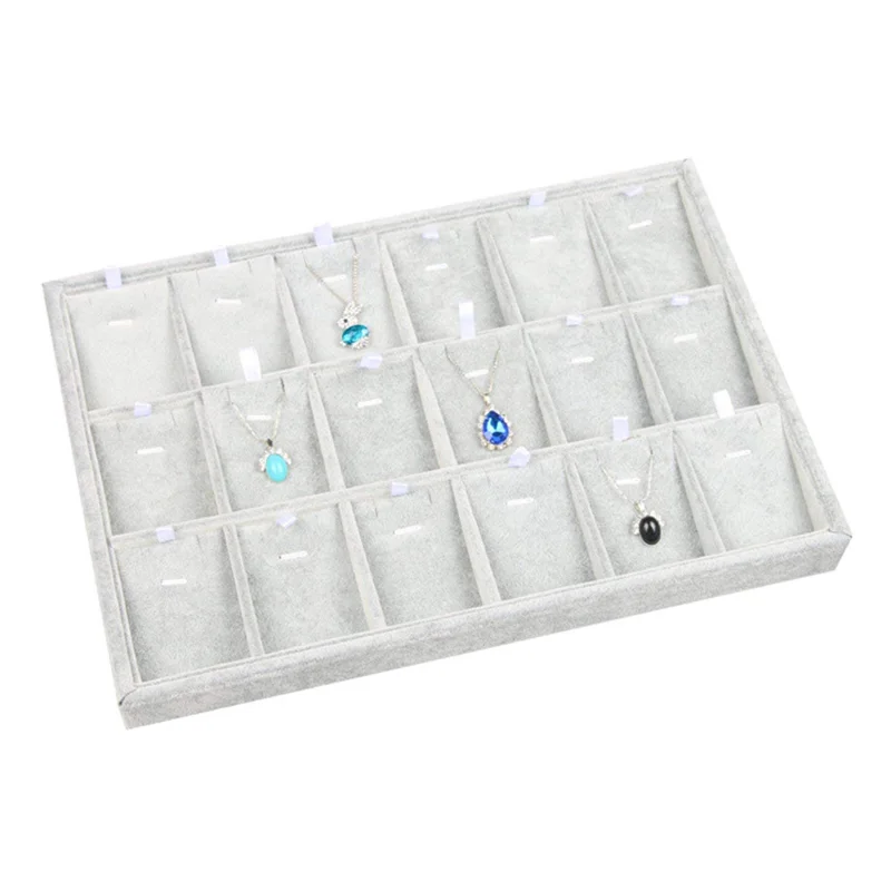 Pu Leather Charms Custom Luxury Velvet Stackable Jewellery Display Tray