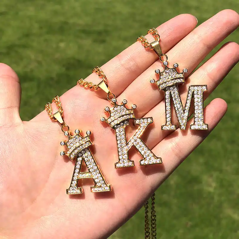 

Custom Crystal Rhinestone Initial Letter Clavicle Chain Necklace Tennis Chain Diamond 26 Alphabet Pendants Necklace, As picture