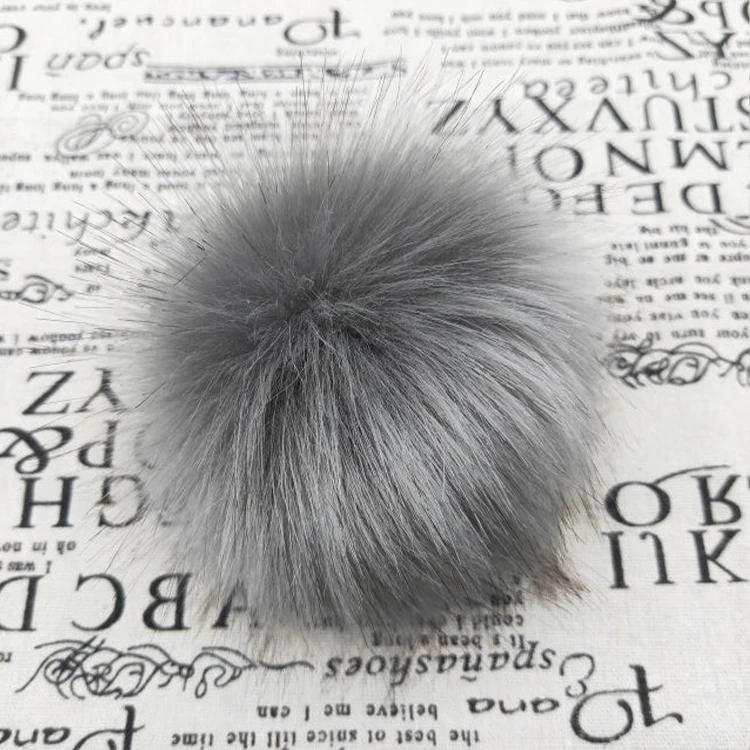 
Customized Fluffy fashion cute ball faux fox ball fake fur pompon faux fur pom with snap 
