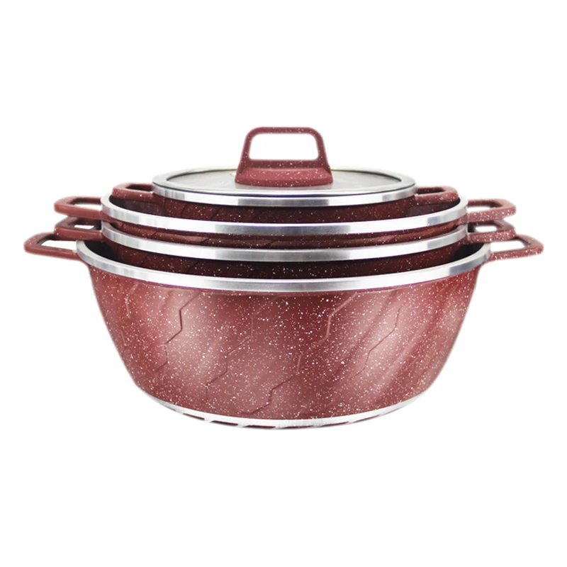 

Five piece set Maifan stone aluminium alloy non-stick cookware, Customized color