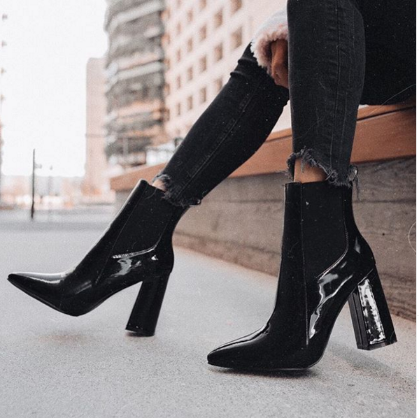 

High quality sexy plus size chunky heel ankle fall boots for women leather boots, Snake