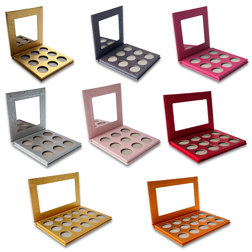 

Diy wholesale makeup cosmetics nude boxes private label custom empty eye shadow palettes, 16 colors