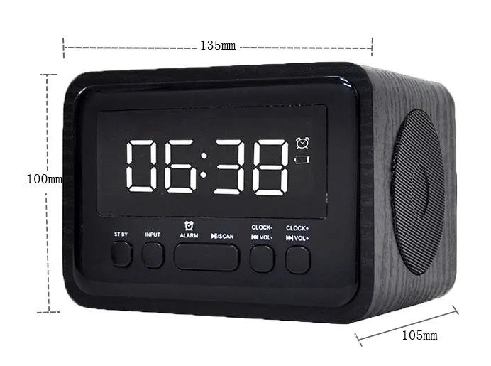Hot Selling Radio Clock With Wireless Chargering Wooden Alarm Clock Bluetooth Speaker For Mobile Phone - ANKUX.COM