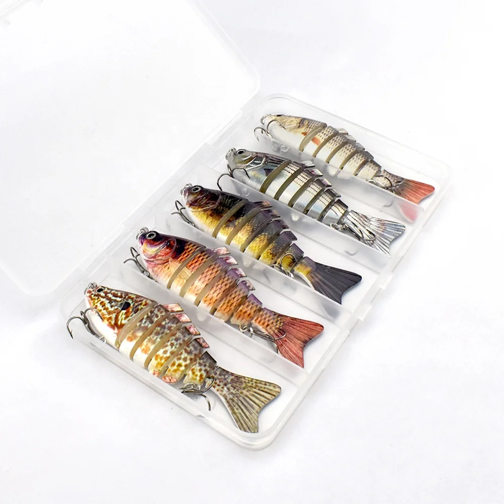 Segmented Swimbait in Plastic Box Packaging Fishing Bait Kit Wholesale ABS Jointed Lures Fish Lure Set Fishing Lure Kit