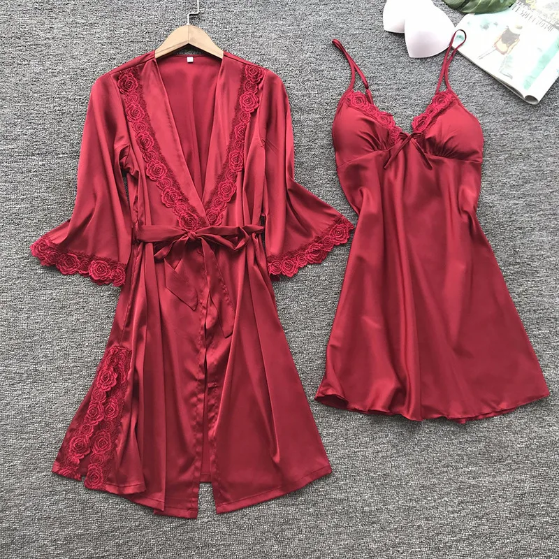 

Home Suit Silk Pajamas for Women Floral Lounge Wear Pijama Summer Pyjamas Satin Sleepwear V-Neck 2 Piece Sets