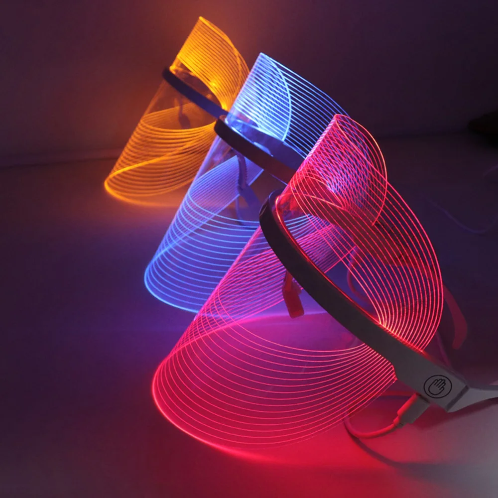 

2021 Hot Selling Home Use Anti-aging 3 Color led light face mask therapy led beauty mask