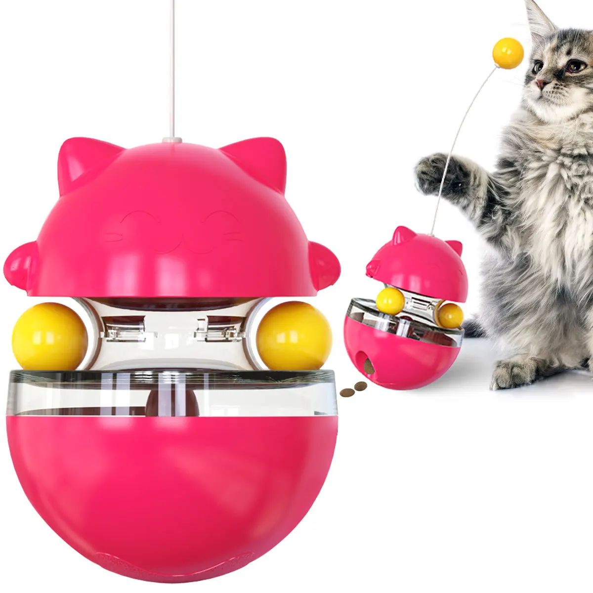 

Turntable Rotating Interactive Cat Spinning Toys With Suction Cup Tumbler Luxury Pet Toys Set, Blue,yellow,green,rose red,pink