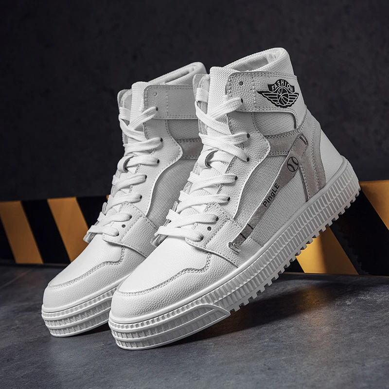 
Men school Casual Skateboarding Shoes High Top Sneakers Sports Mens Outdoor Breathable Walking Shoes Street Boots Chaussure 