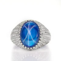 

Wholesale Islamic Jewelry Silver Sapphire Rings For Men
