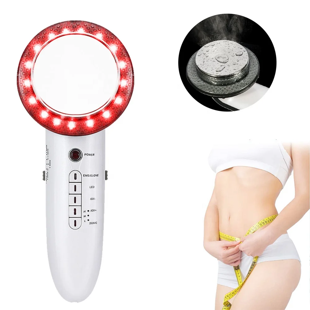 

2021 New Arrivals Lipo Laser Body Massage Device 6 In 1 Ems Ultrasonic Red Blue Light Therapy Fat Burn Body Slimming Instrument, White