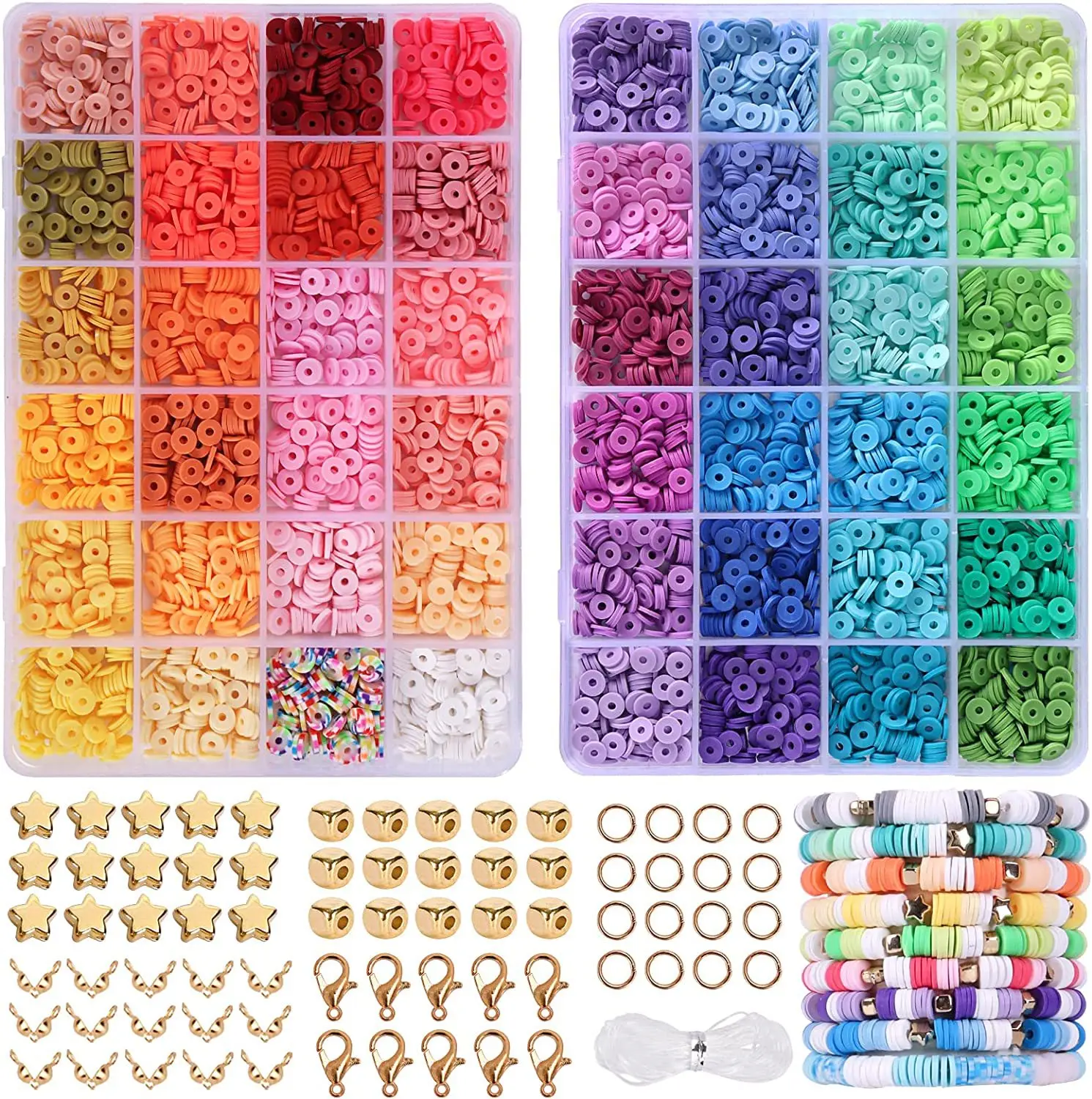 48 Color DIY Sliced Clay Beads Loose bead box set for jewelry making