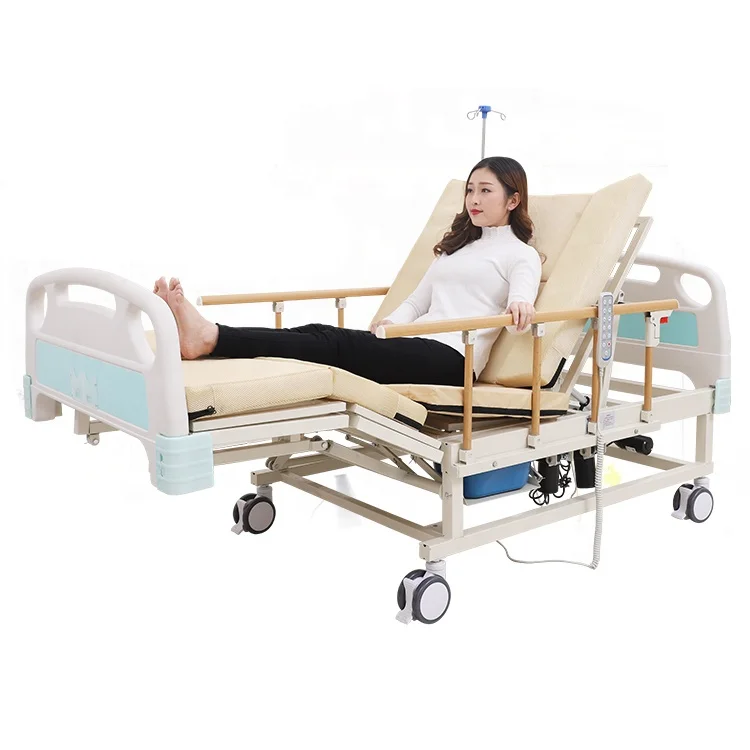 
Cheap Remote control 2 cranks Manual and electric hospital bed for patients 