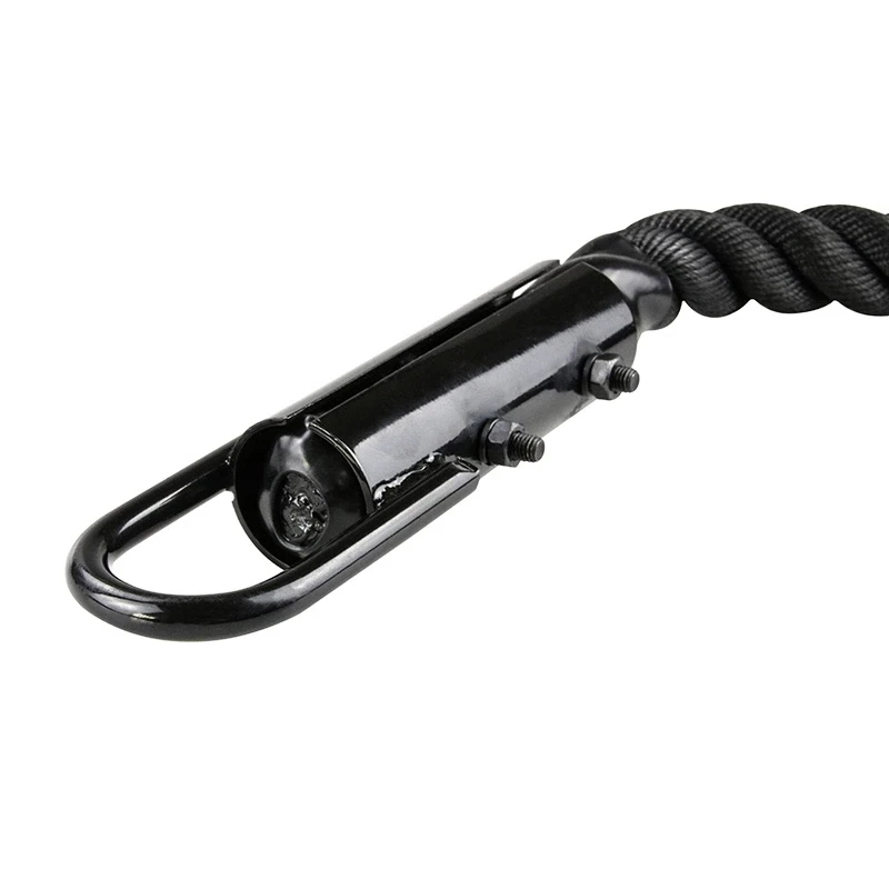 

Custom black 38mm Gym battle rope for climbing with black hook