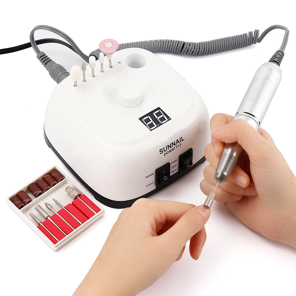 

beauty nail salon 35000rpm beauty nail polisher 25w nail drill machine, White