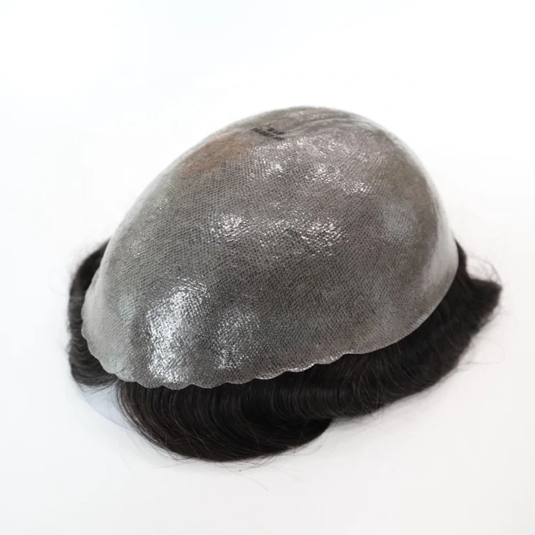 

Non-surgical 100% human hair replacement hair prothesis factory price poly skin toupee ,mens hair pieces system