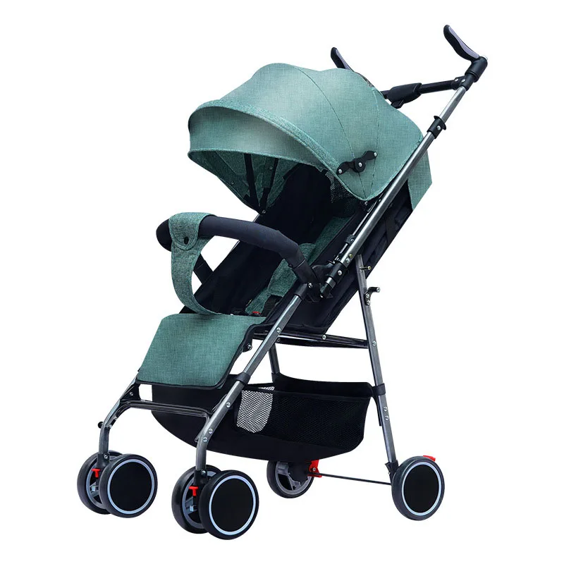 

European Lightweight Baby Carriage,Baby Products Of All Types Compact Stroller Baby Pram, Linen blue,pink,red wine