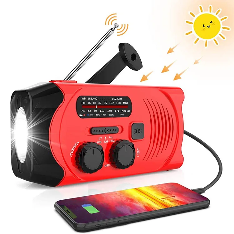 

China 7 in 1 Camping Tools Emergency Light Crank Solar Radio Camping Equipment