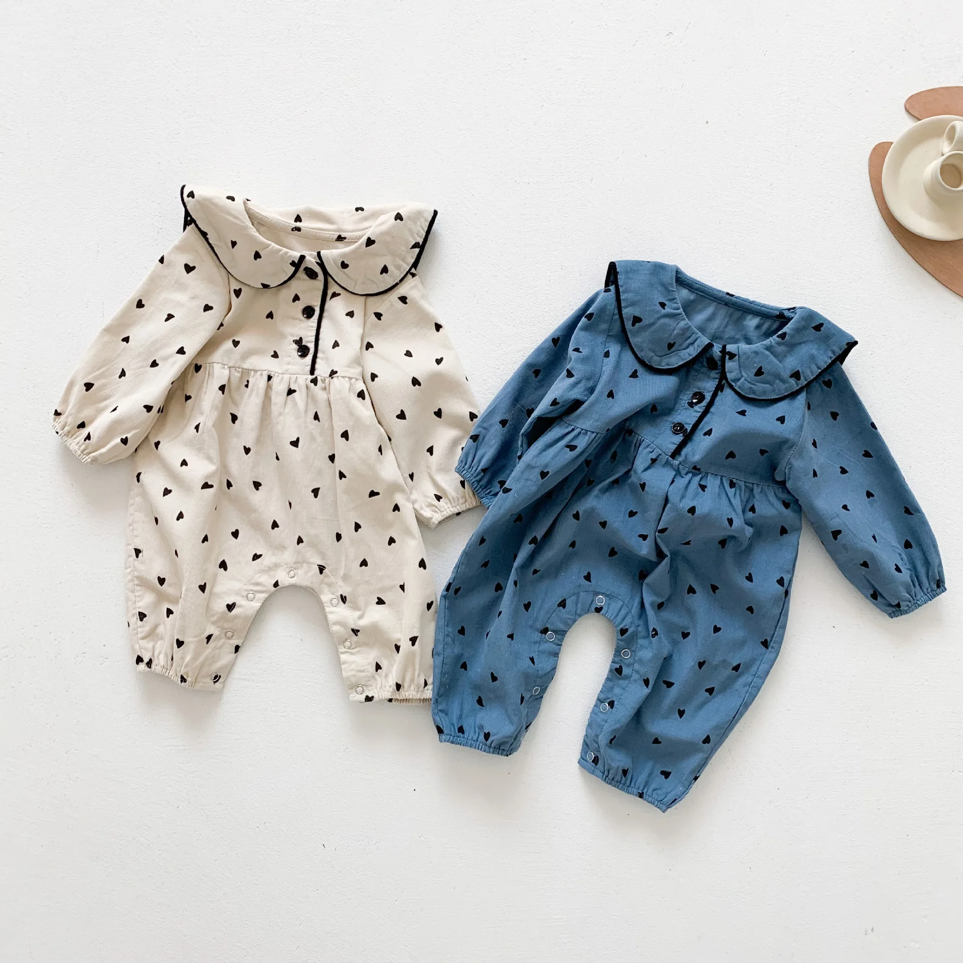 

0-24M Newborn Baby Girls Bodysuit Corduroy Girls' Baby One-Piece Suit Cotton Triangle Jumpsuit Bodysuit