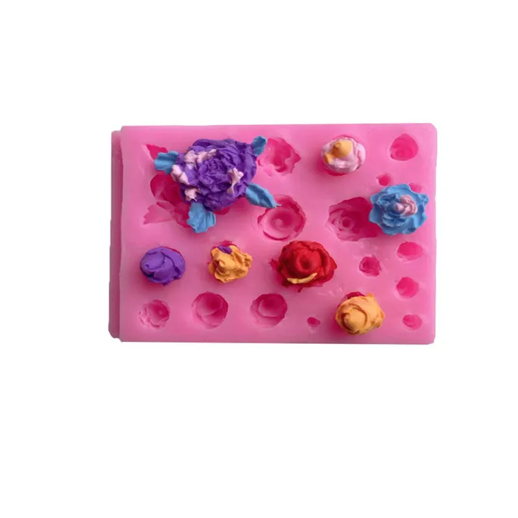 

Y3265 Diy handmade rose silicone fondant molds for cake decoration, Random