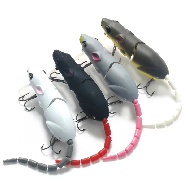 

2 Sections Artificial Fishing Lures Mouse Fishing Bait 85mm/15.5g Floating Topwater Wobbler Trolling Trailer Fish Baits For Sea