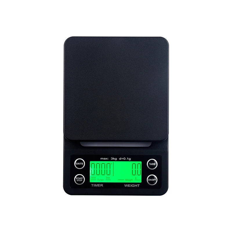 

Electronic digital coffee scale with timer LCD 0.1g barista drip coffee scales, Black