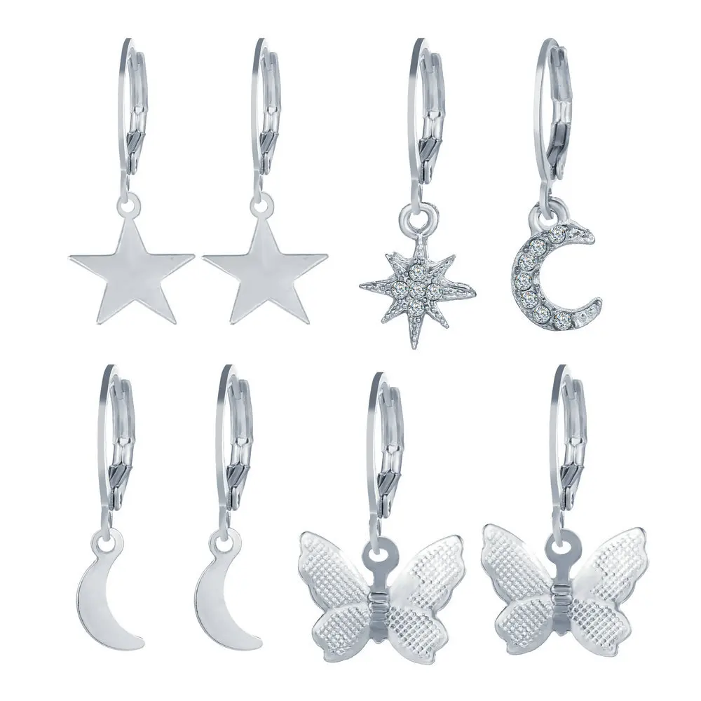 

Simple Wind Women Earring Jewelry Butterfly Drop Hoop Huggie Earrings