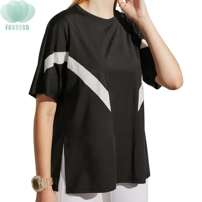 

Custom logo black blank loose thin women girls' sport gym t shirt wholesale, Picture shows