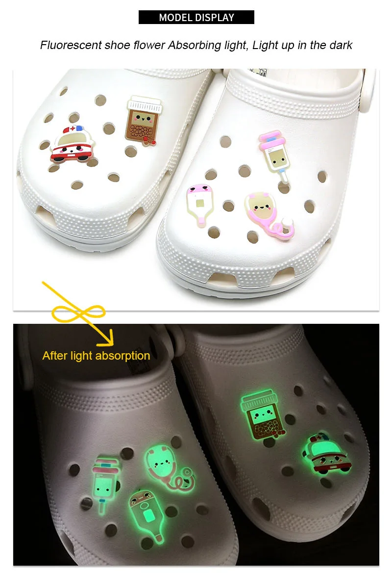 Custom Evil Eyes Pattern Glow In The Dark Croc Charms Luminous Clog ...