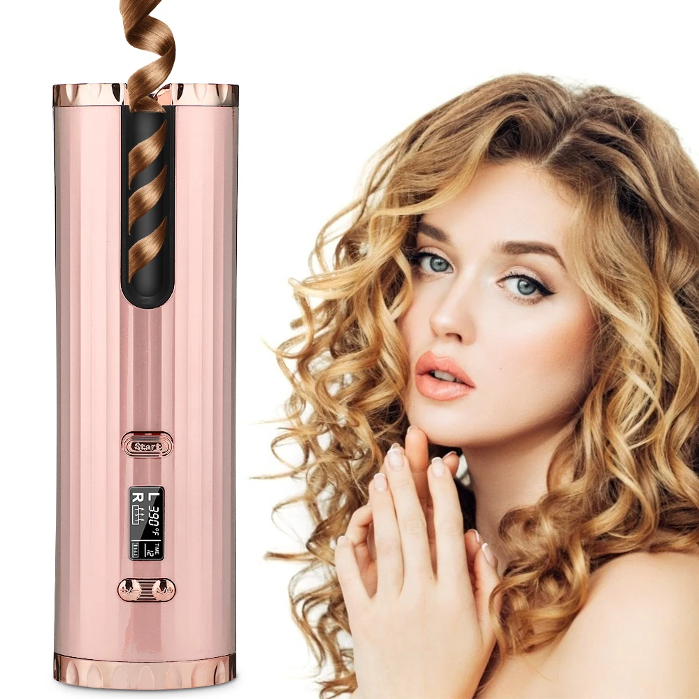 

Hot sell Factory Wholesale Rechargeable cordless automatic hair curler catok portable keriting tanpa kabel, Grey