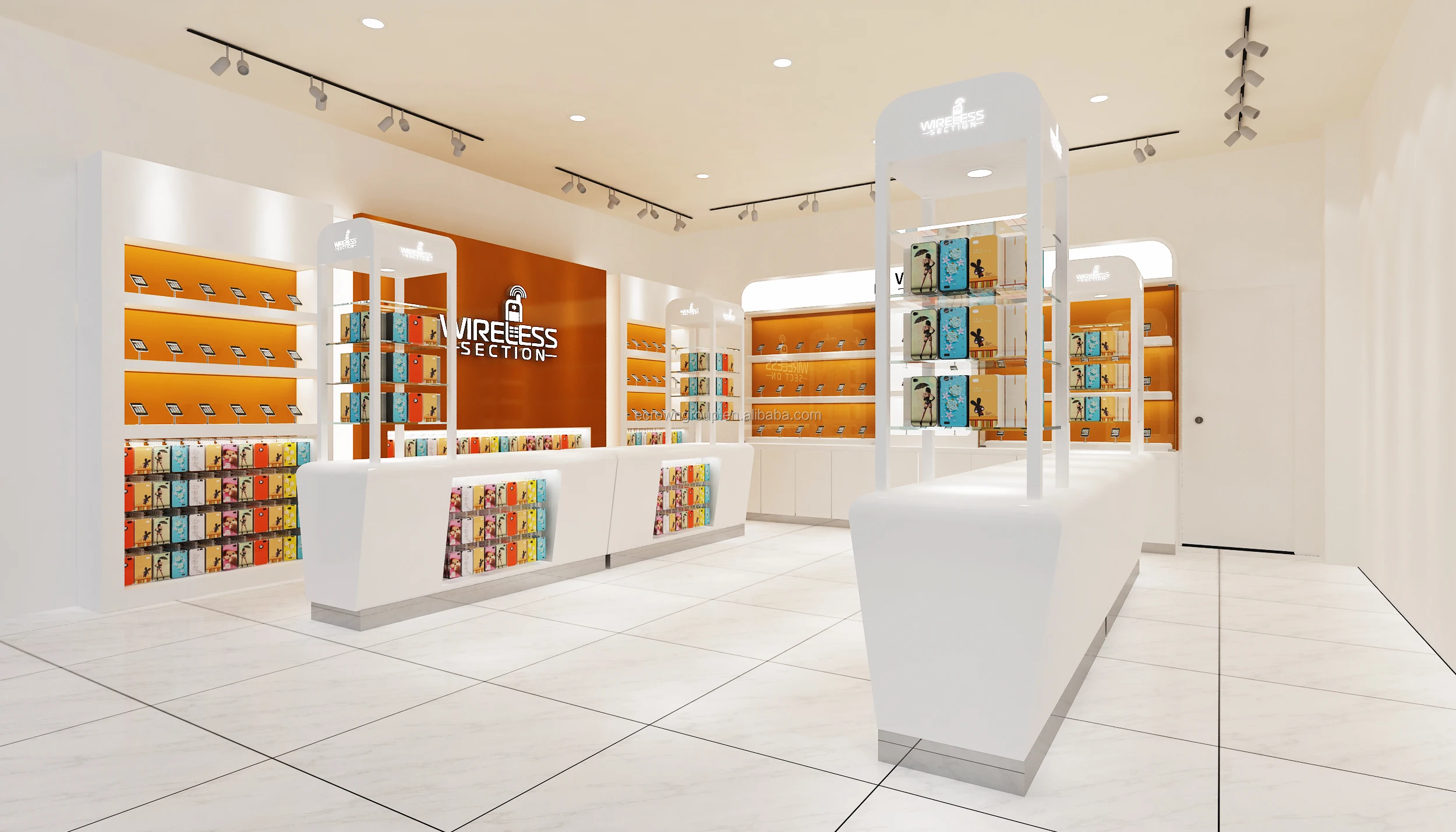 壁柜手机商店展示木柜移动维护电话亭