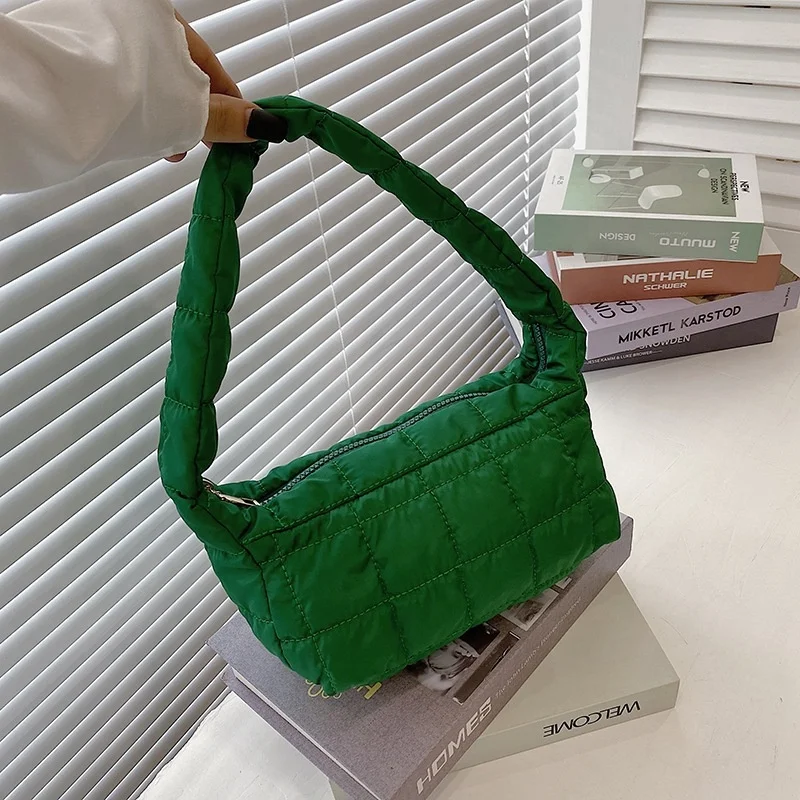 

2022 Drop Shipping Fashion Down Jacket Fabric Small Jelly Woman Shoulder Handbag Zipper up Office Bag Ladies Travel Hand Bags