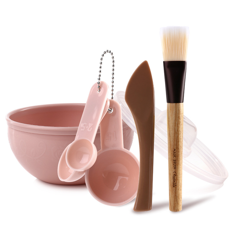 

Factory Direct Sale Mask Brush And Bowl Set DIY Adjustment Tool Small Household Beauty 7-piece Face Mask Bowl Set, Pink
